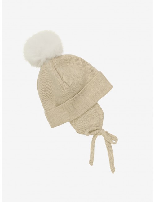 Huttelihut "Bonnet Wool Knit Alpaca Pompon" - Cepures