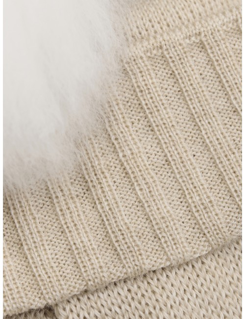 Huttelihut "Bonnet Wool Knit Alpaca Pompon" - Cepures