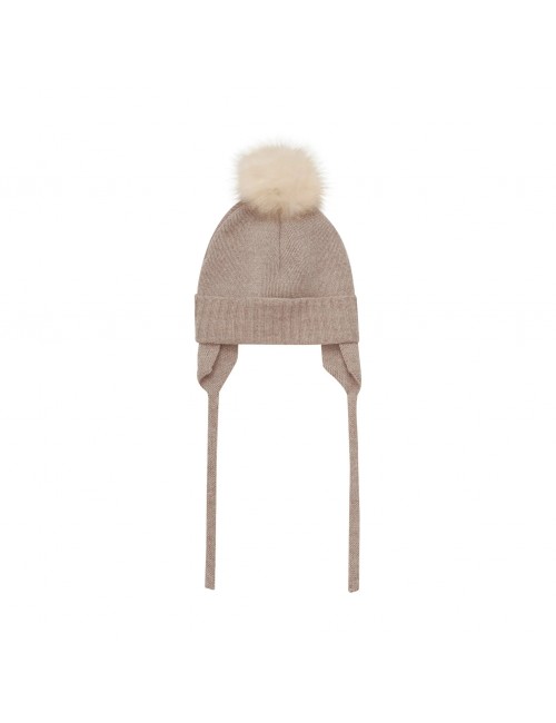 Huttelihut "Bonnet Wool Knit Alpaca Pompon" - Cepures