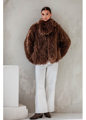 MINIMI sieviešu šokolādes krāsas kažoks "Fashionista"