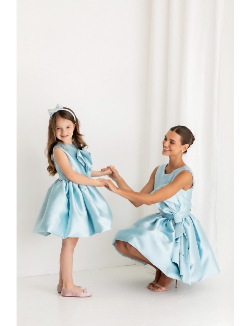 MINIMI zils kleita „Big bow“