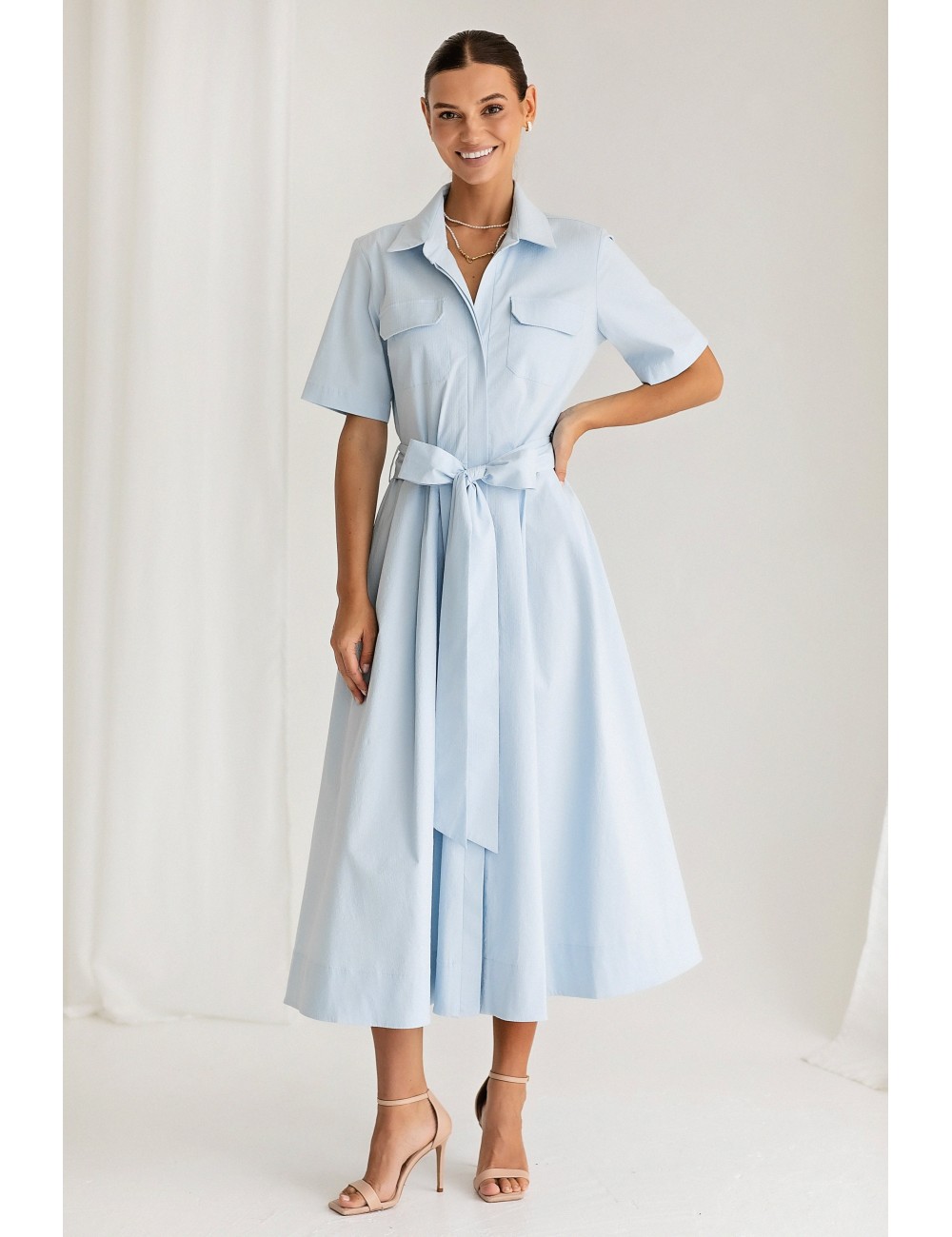 MINIMI zils kleita „Cloud dancer“