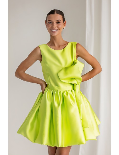 MINIMI „lime“ krāsas kleita „Big bow“