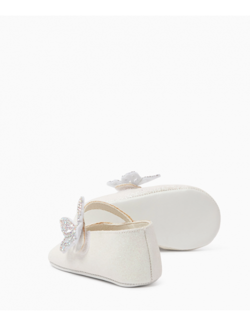 „Babywalker“ ādas apavi ar tauriņa motīvu, kas izrotāts ar Swarovski kristāliņiem