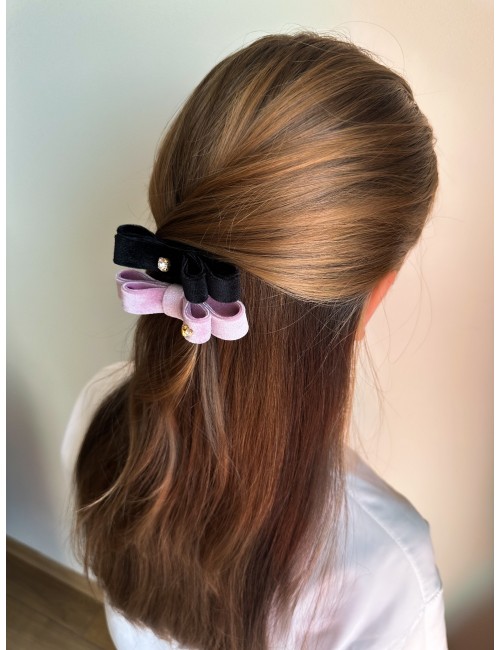 „Black+dusty rose“ Matu sprādžu komplekts