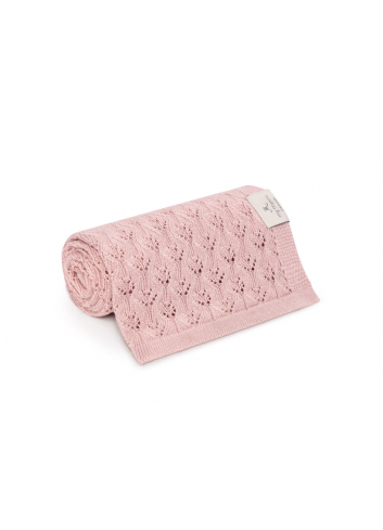 Ažūru bambusa pleds „Powder pink“