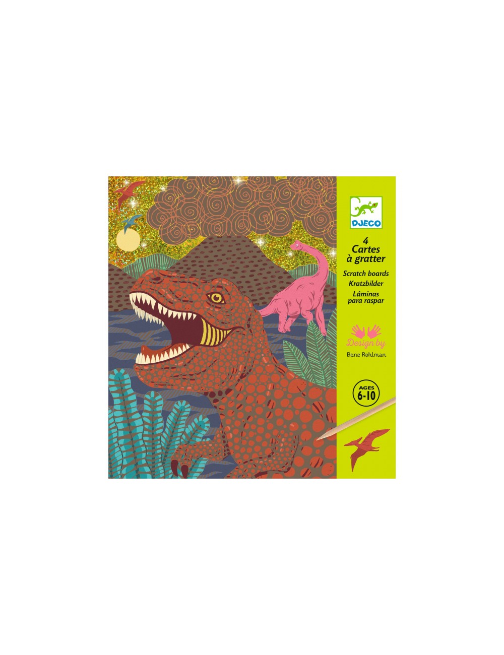 Djeco skrāpējamās kartītes - Dinozauri