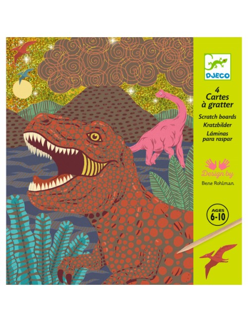 Djeco skrāpējamās kartītes - Dinozauri