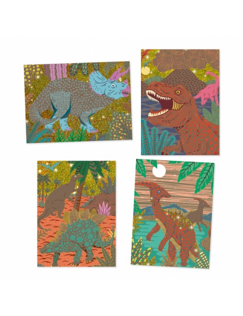 Djeco skrāpējamās kartītes - Dinozauri