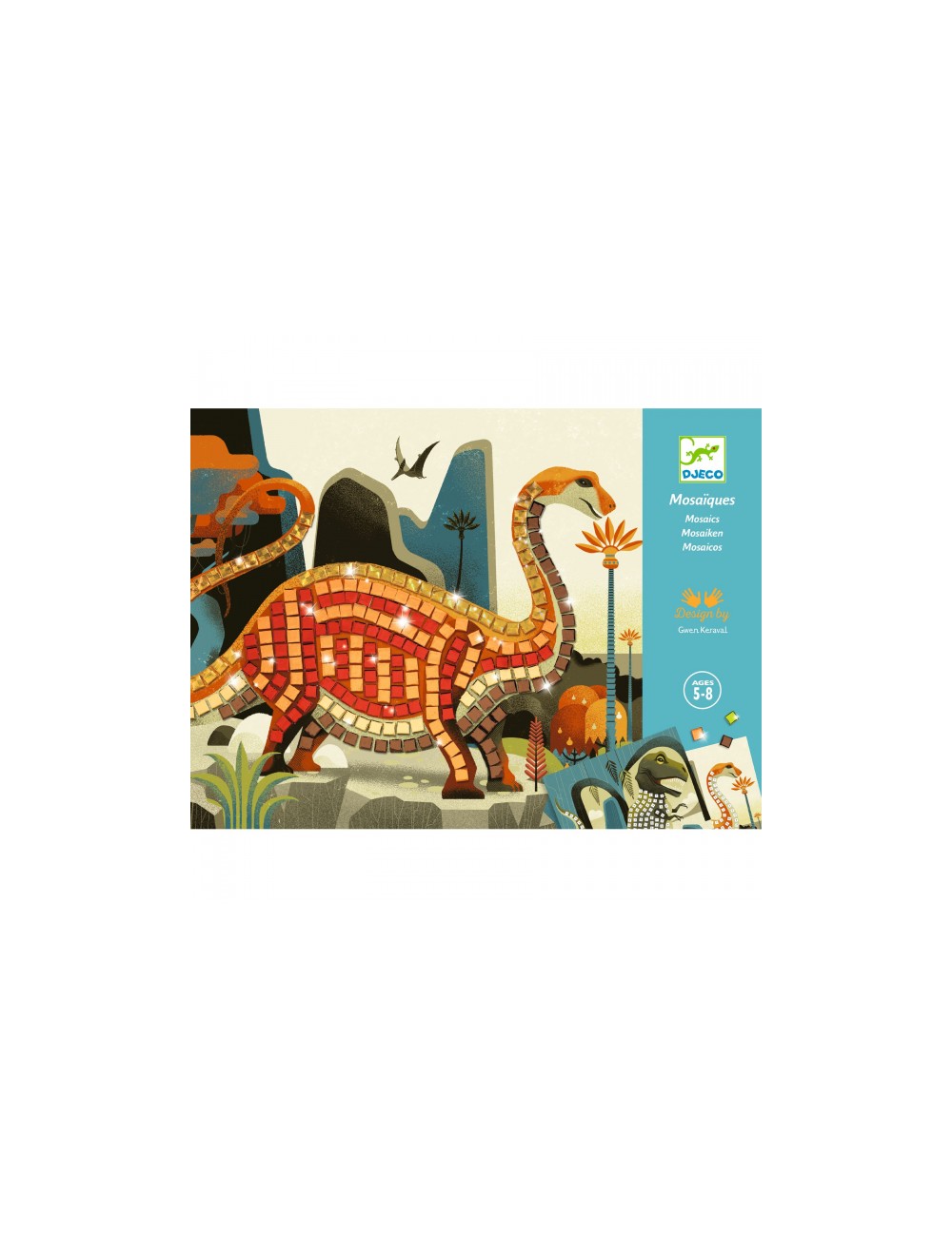 Djeco radošs mozaīkas komplekts - Dinozauri